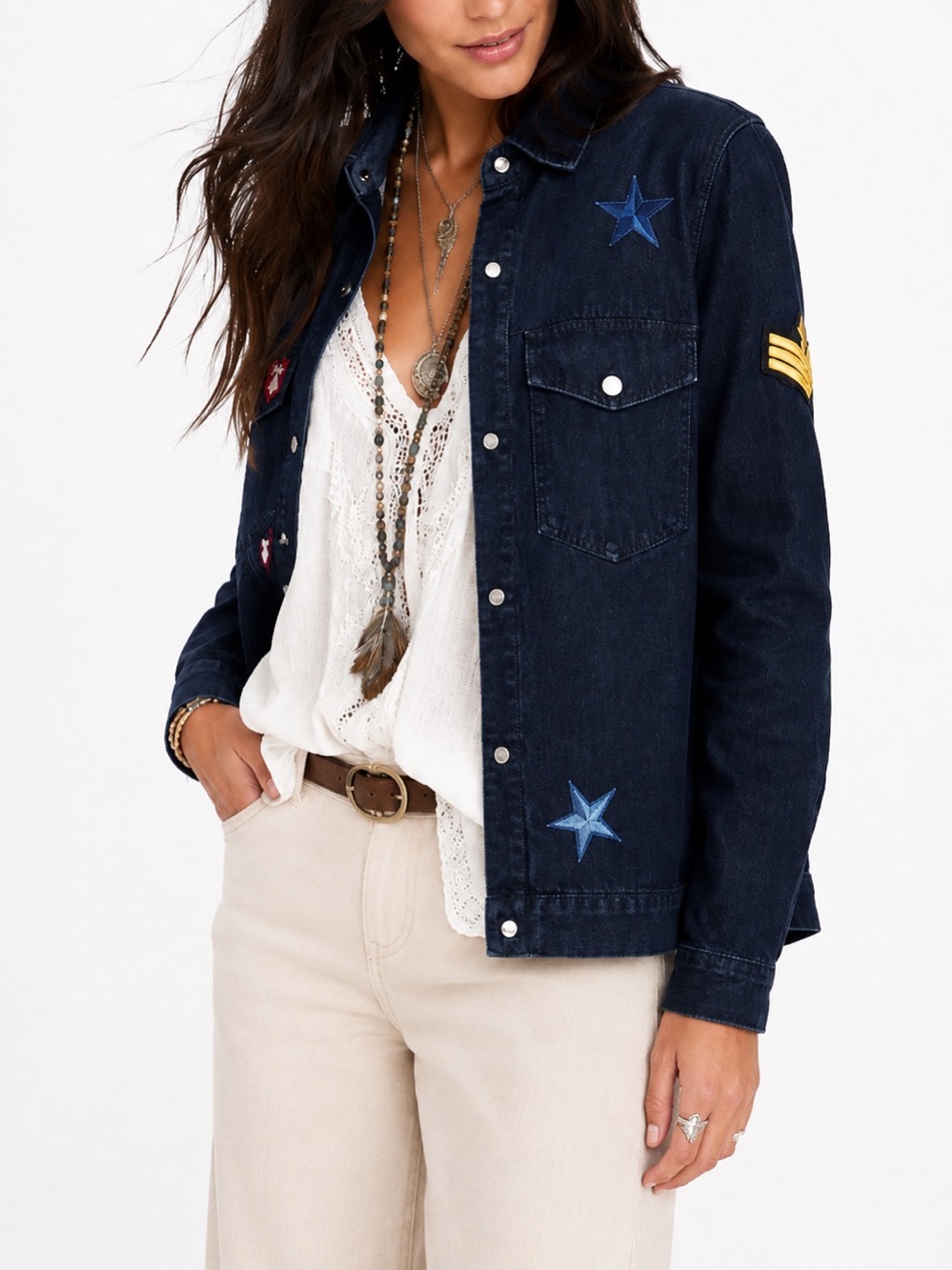 Level 99 Navy Military Style Shirt Jacket – Like New – Size Medium